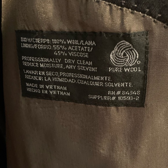 JF J. Ferrar Navy Suit 46L Blazer 41 Waist - Picture 5 of 8